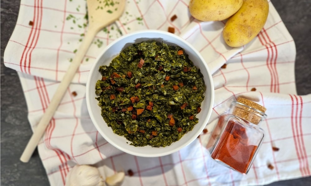 veganer Grünkohl mit veganem Speck