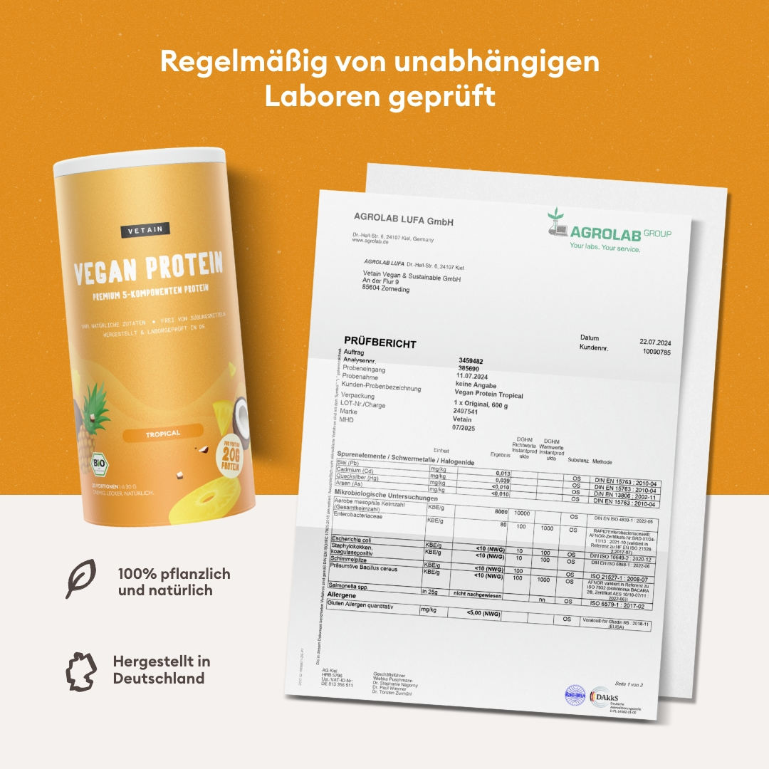 Vetain Vegan Protein Tropical laborgeprüft