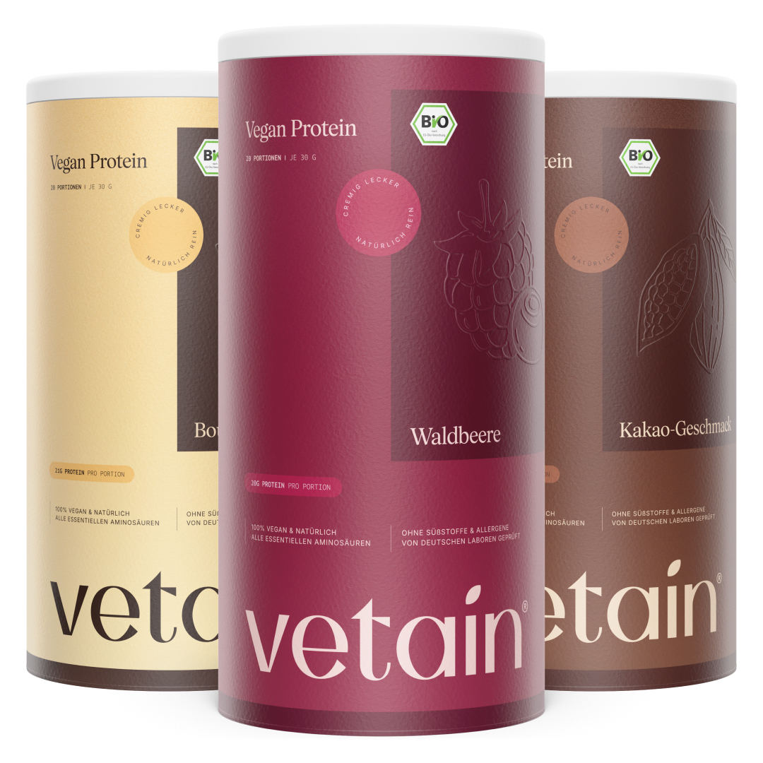Vetain Bundle: Vegan Protein Waldbeere, Vanille, Kakao
