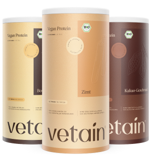 Vetain Bundle: Vegan Protein Zimt, Vanille, Kakao