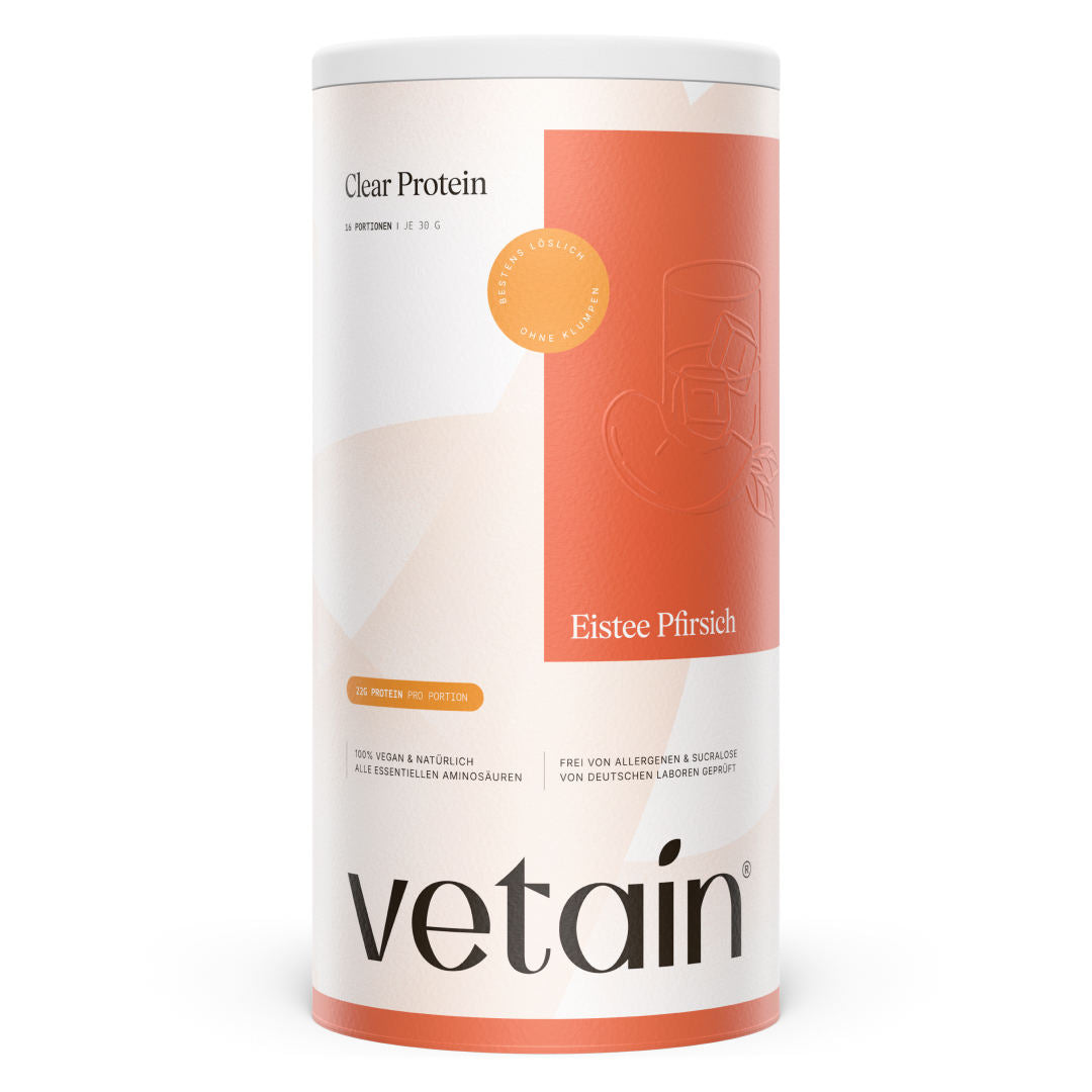 veganes Vetain Clear Protein Eistee Pfirsich