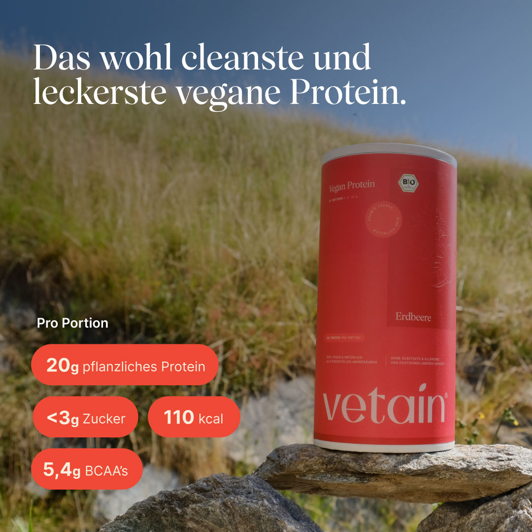 Vegan Protein Erdbeere: Das wohl cleanste und leckerste vegane Protein, Nährwertangaben pro Portion