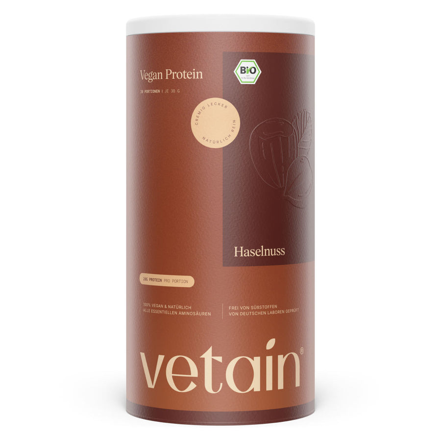 Vetain Vegan Protein Haselnuss Dose
