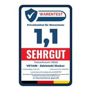 Warentest Siegel Edelstahlshaker