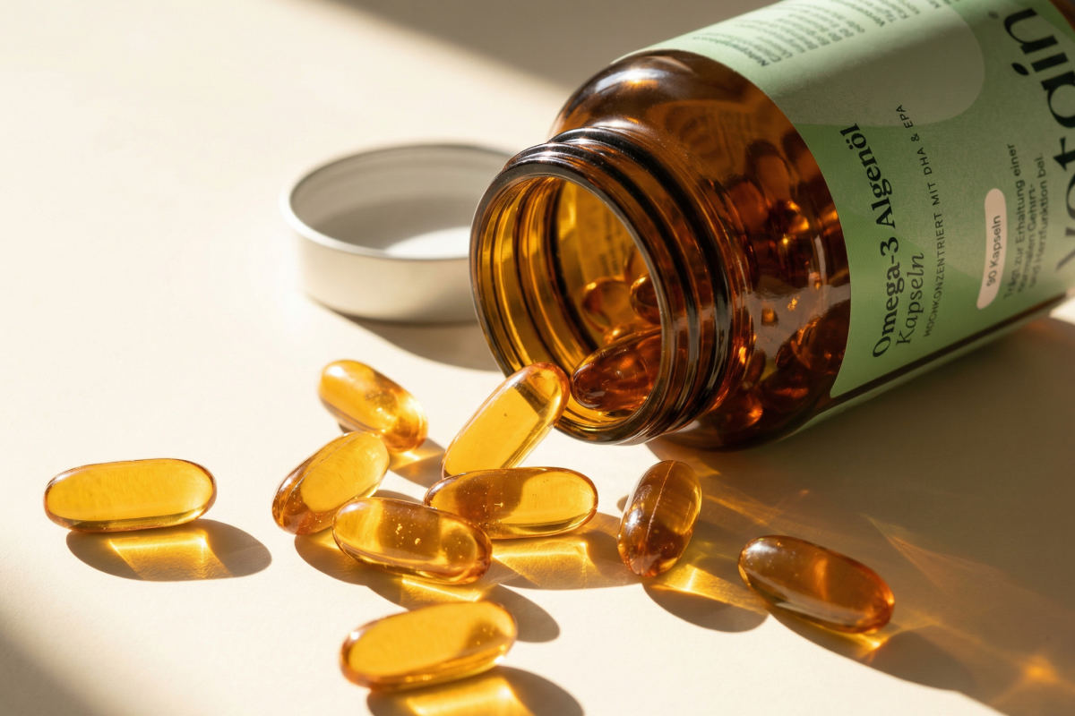Vetains Omega 3 Kapseln: Eine Mögliche Option, wie Du als Veganer:in genügend Omega-3-Fettsäuren bekommen kannst