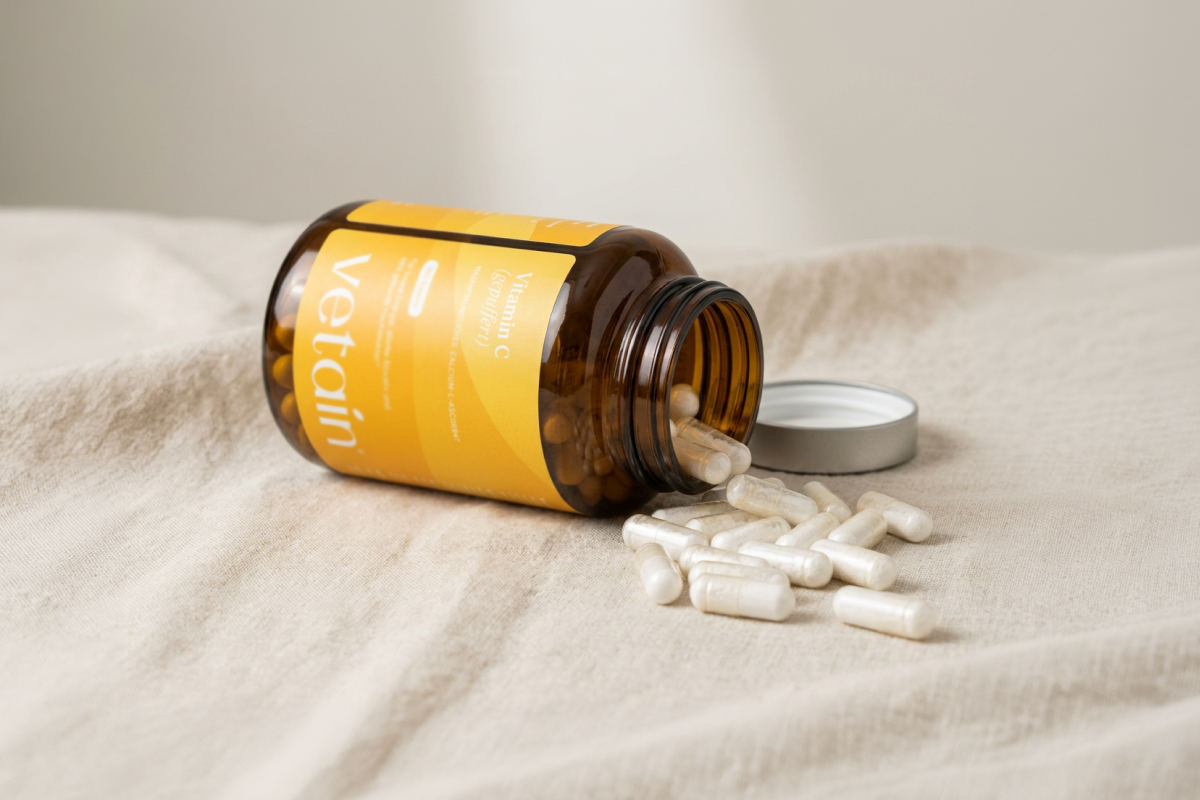 Gepufferte Vitamin C Kapseln von Vetain