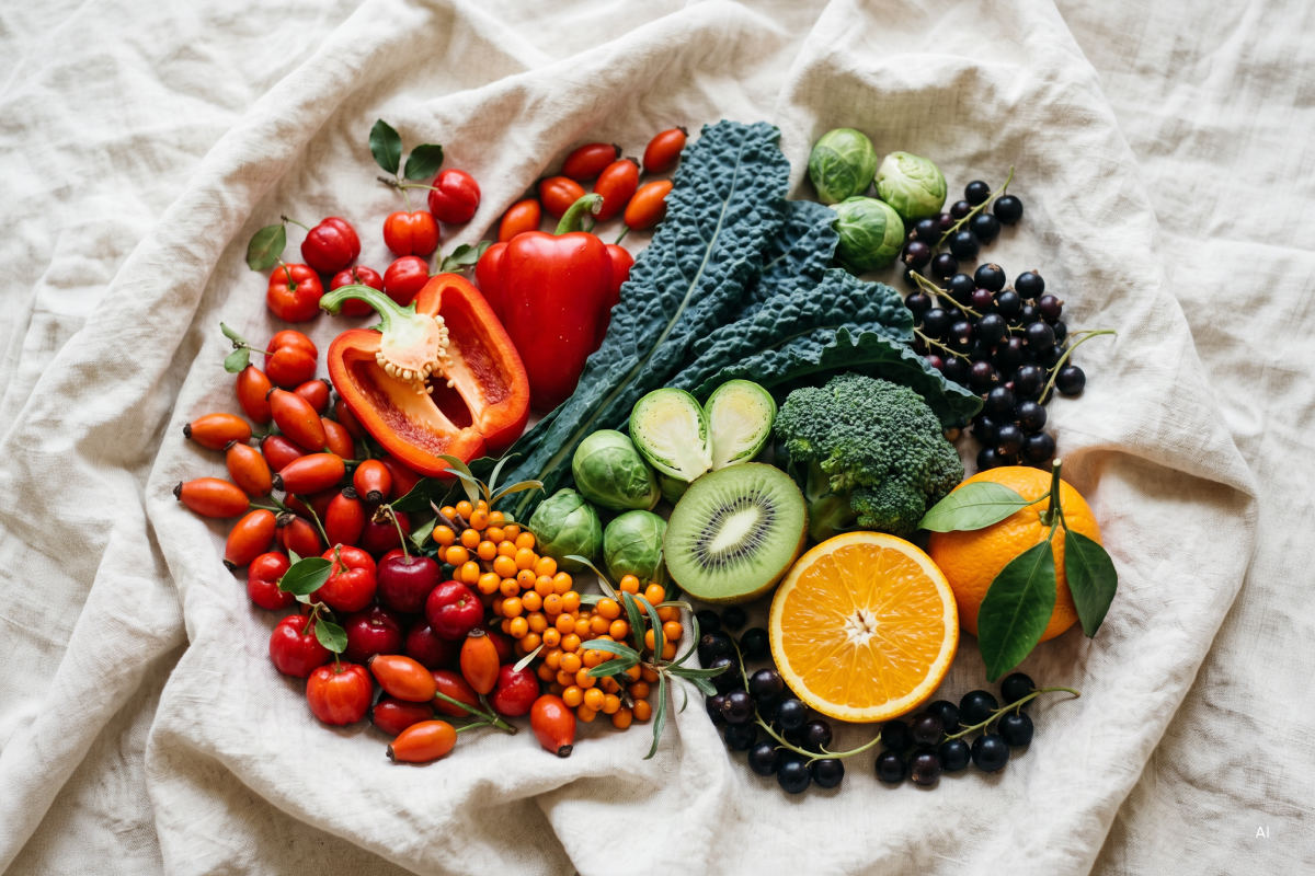 Verschiedene Vitamin C Quellen - Bild KI generiert