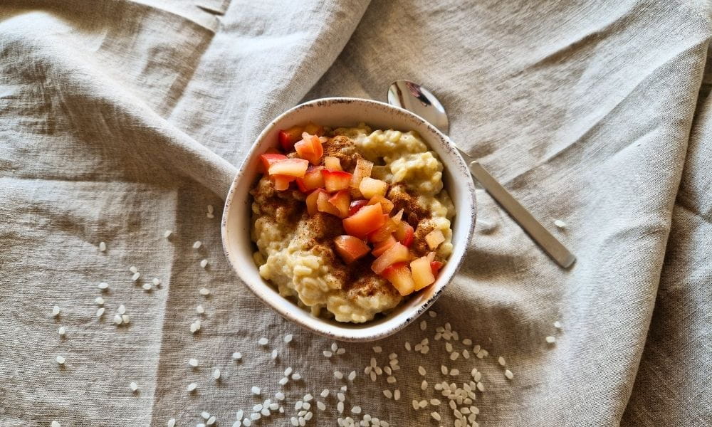 Protein Milchreis mit Apfelkompott