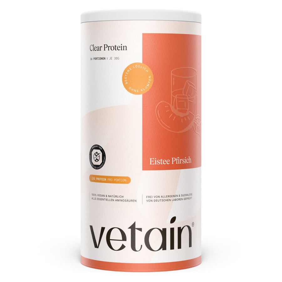 veganes Vetain Clear Protein Eistee Pfirsich
