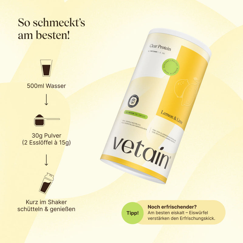 Zubereitung veganes Clear Protein Lemon & Lime