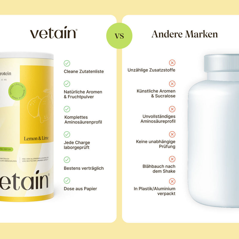 veganes Clear Protein Lemon & Lime Vergleich mit anderen Marken