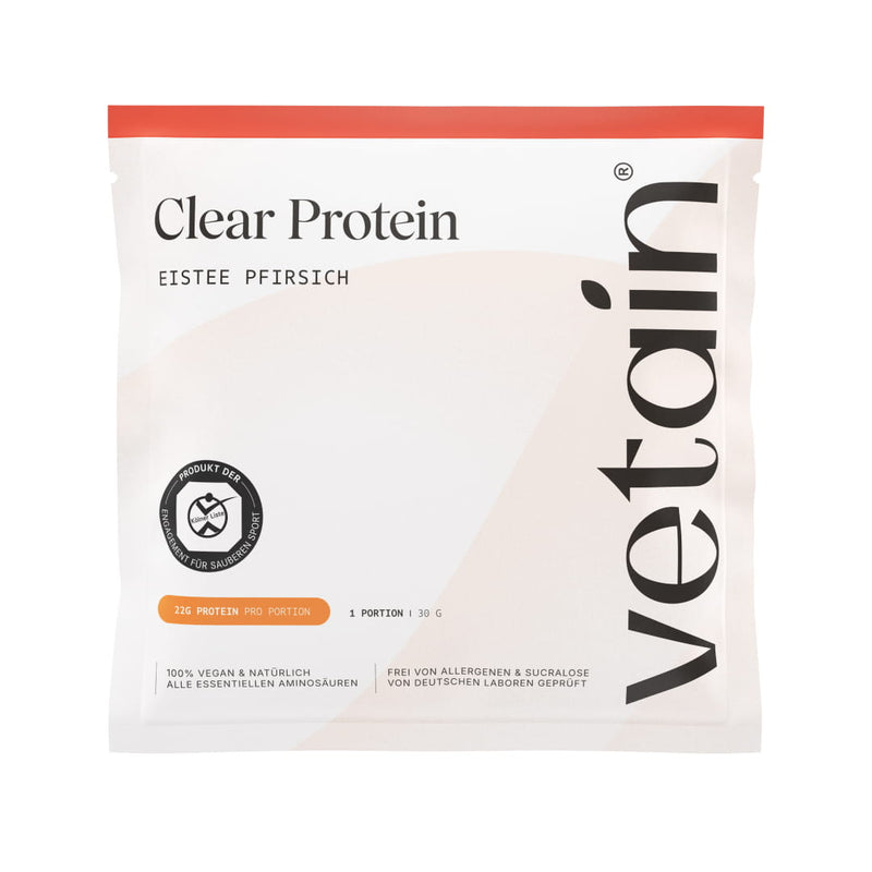 Vetain vegane Clear Protein Probe Eistee-Pfirsich
