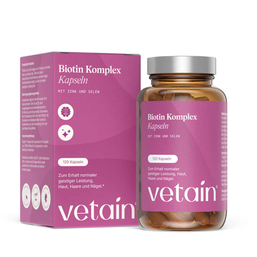 Vetain Biotin Kompley Kapseln mit Zink und Selen