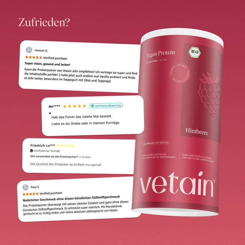 Glückliche Bewertungen von Kunden von Vetain. Erfahrungen mit Vetain.