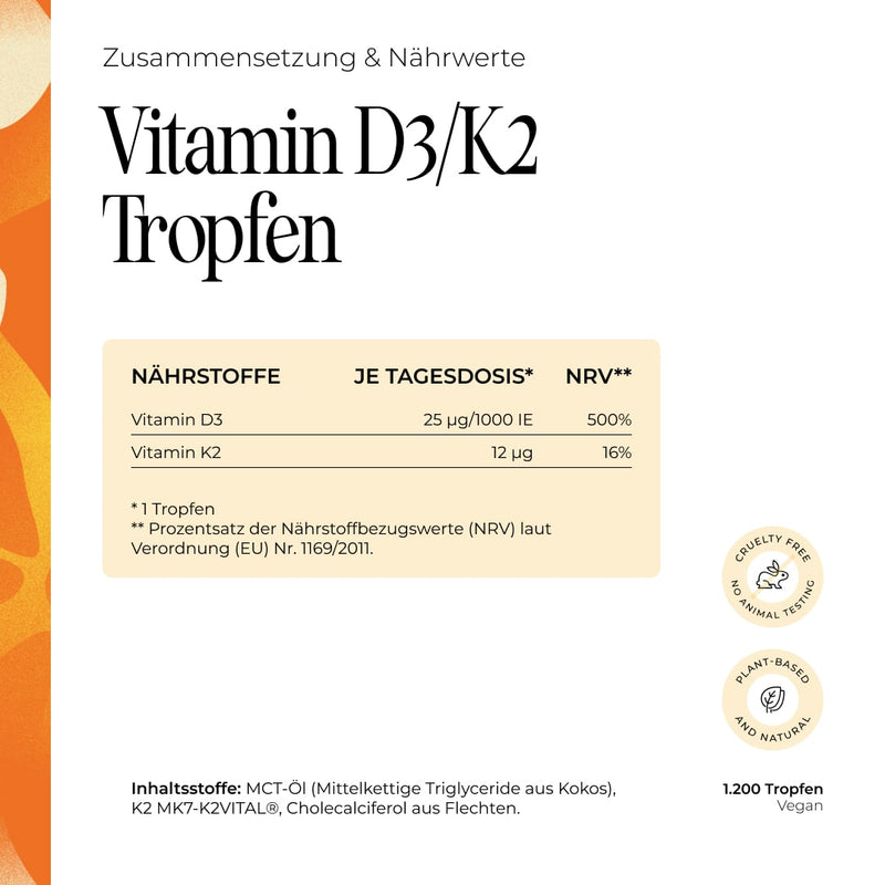 Vetain Vitamin D3/K2 Tropfen - K2Vital vegan