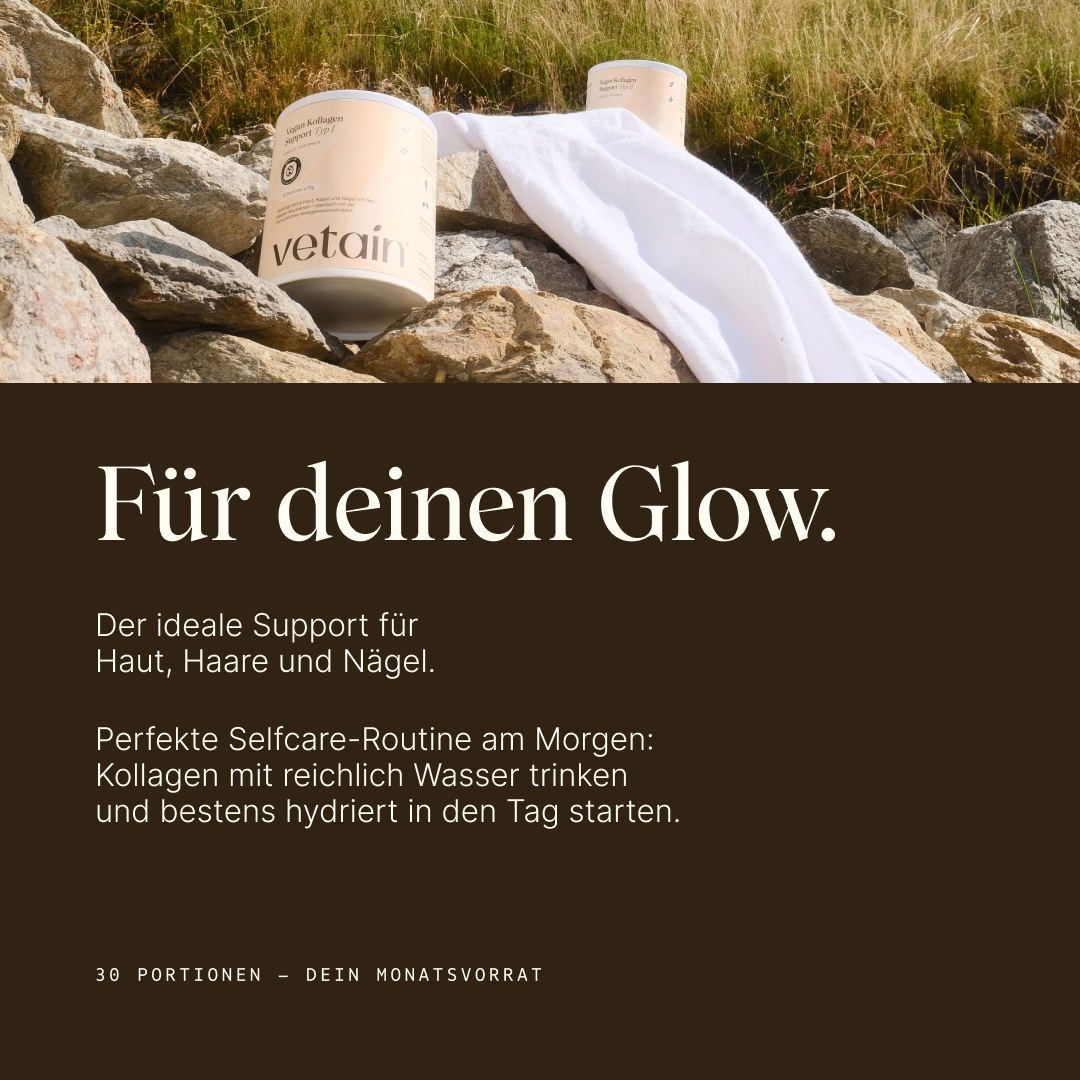 Vetain vegan collagen support for your glow: product facts ideal support for skin, hair, and nails