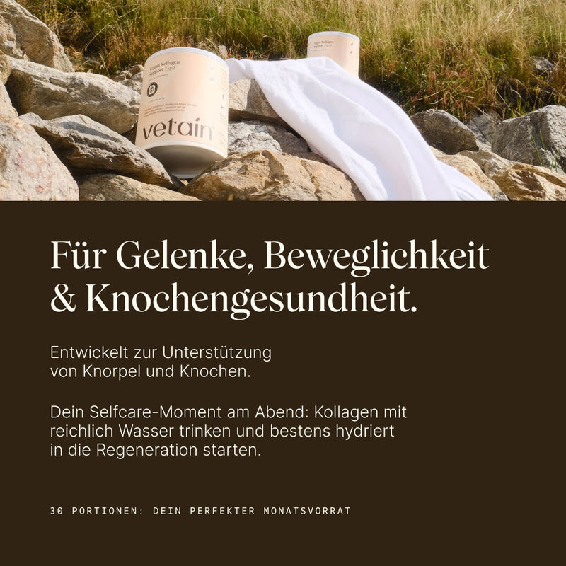 Vetain veganer Kollagen Support für Gelenke, Beweglichkeit & Knochengesundheit: Produktfakten