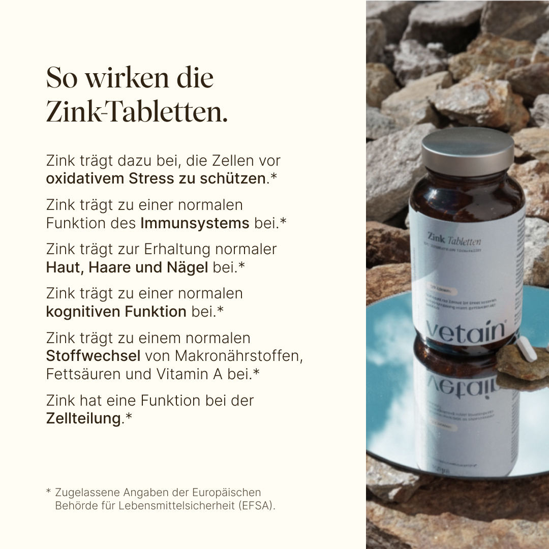 Zink Kapseln Wirkung . Trägt dazu bei, die Zellen vor oxidativem Stress u schützen und für das Immunsystem. Für Haut, Haare und Nägel