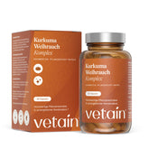 Vetains Kurkuma Weihrauch Komplex. Hochwertige Pflanzenstoff-Matrix mit 90 Kapseln. Hochwertige Pflanzenextrakte in synergetischer Kombination.
