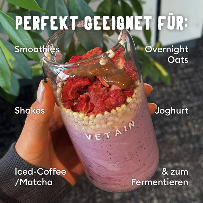 Perfekt für Smoothies, Overnight Oats, Shakes oder zum Fermentieren