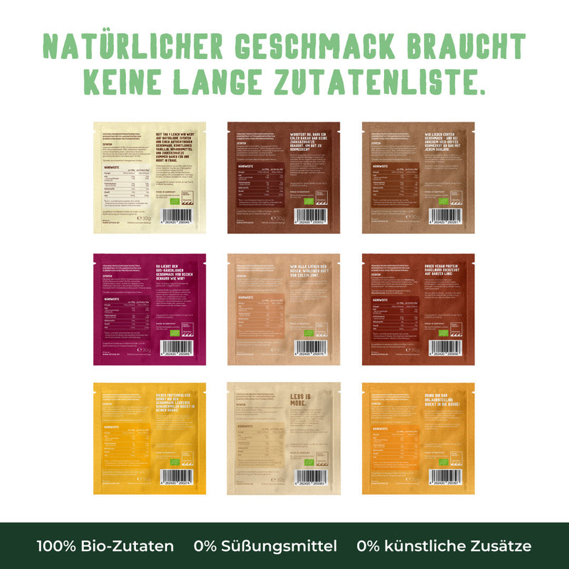 Vetain Vegan Protein Probierset Zutaten und Nährwerte