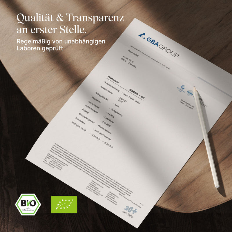 Unabhängiger Prüfbericht des Vegan Protein von Vetain durch GBA Group