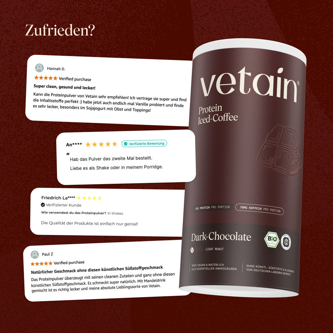 Happy customer reviews of Vetain. Satisfied social media comments and reviews about Vetain's vegan protein powder.