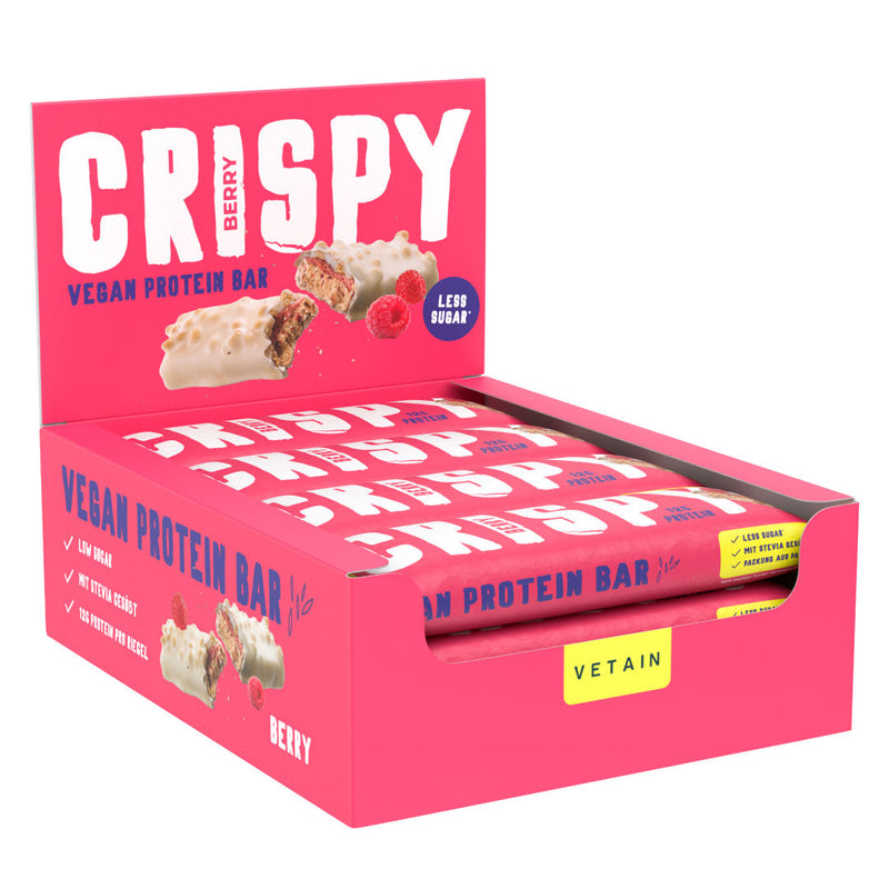 Vetain veganer Berry Proteinriegel, 12 Riegel in einem Tray