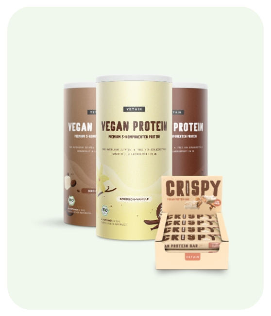 Vetain Bestseller Proteinpulver Vanille, Proteinpulver Kakao, Schokolade, Crispy Proteinriegel Zimtschnecke