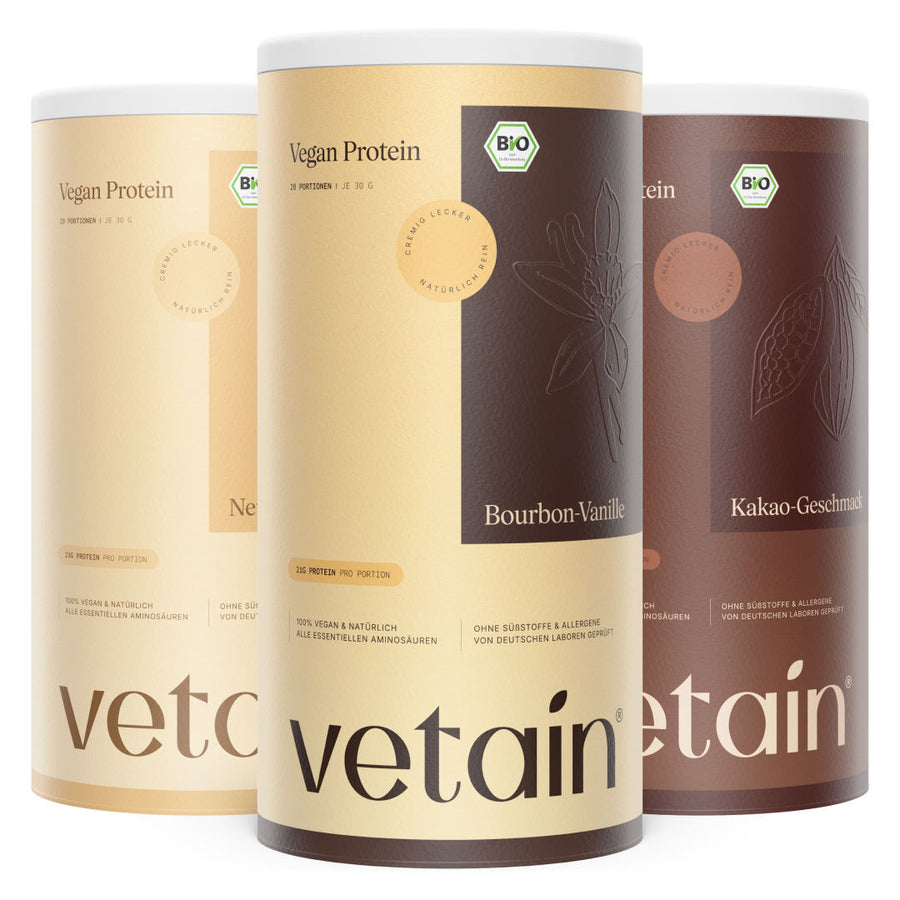 Vetain Bundle: Proteinpulver Vanille, Kakao, Neutral