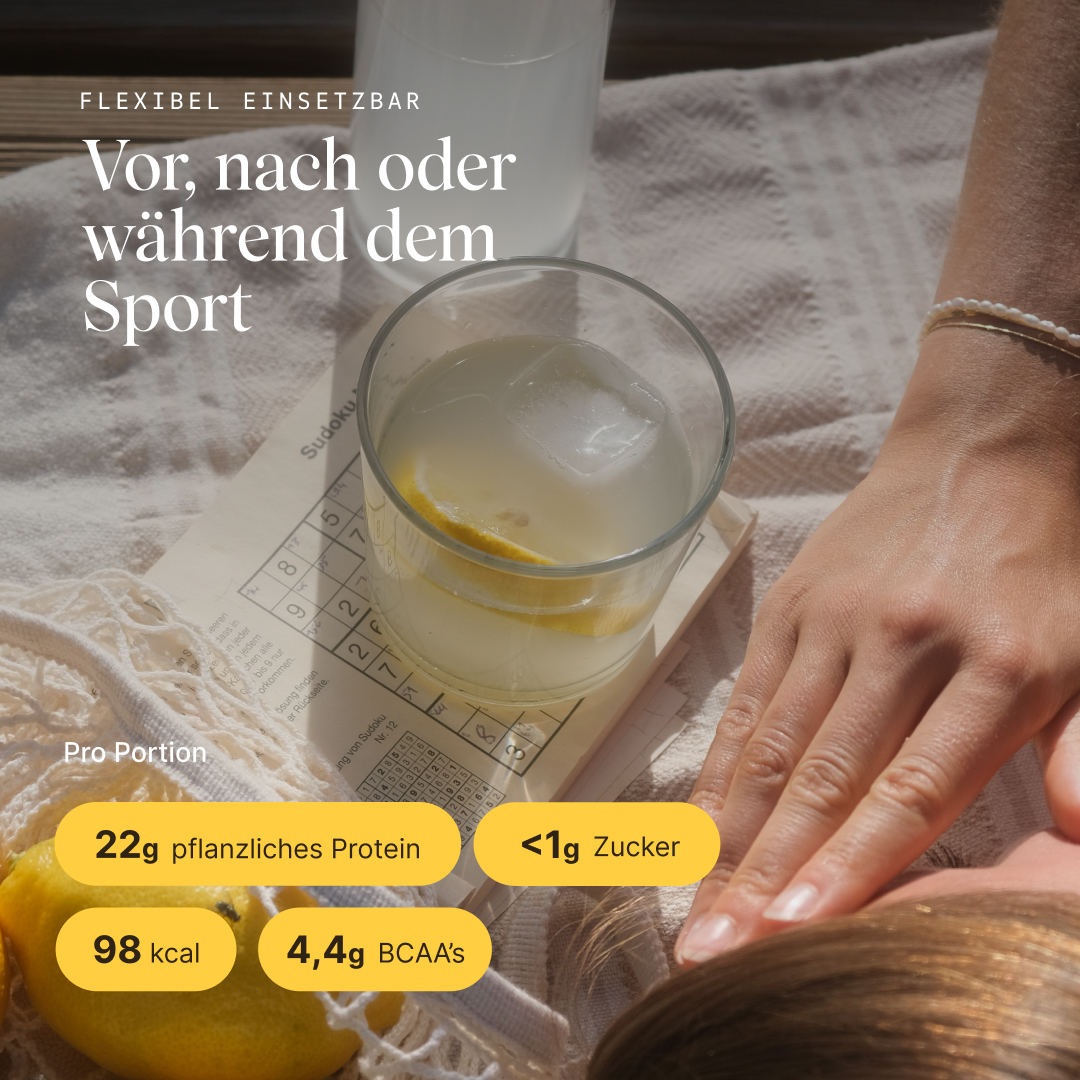 veganes Clear Protein Lemon & Lime: Einsatzmöglichkeiten, Nährwertangaben pro Portion