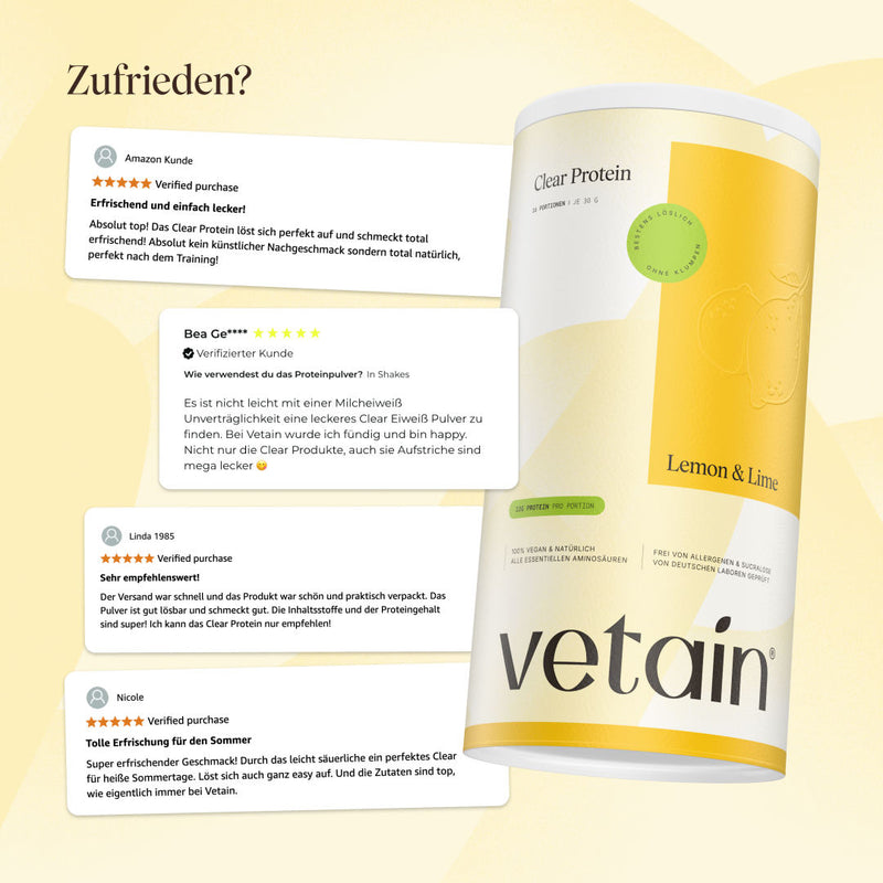 veganes Clear Protein Lemon & Lime: Positive Kundenbewertungen