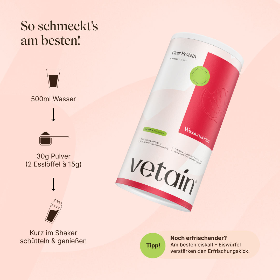 Zubereitung veganes Clear Protein Wassermelone