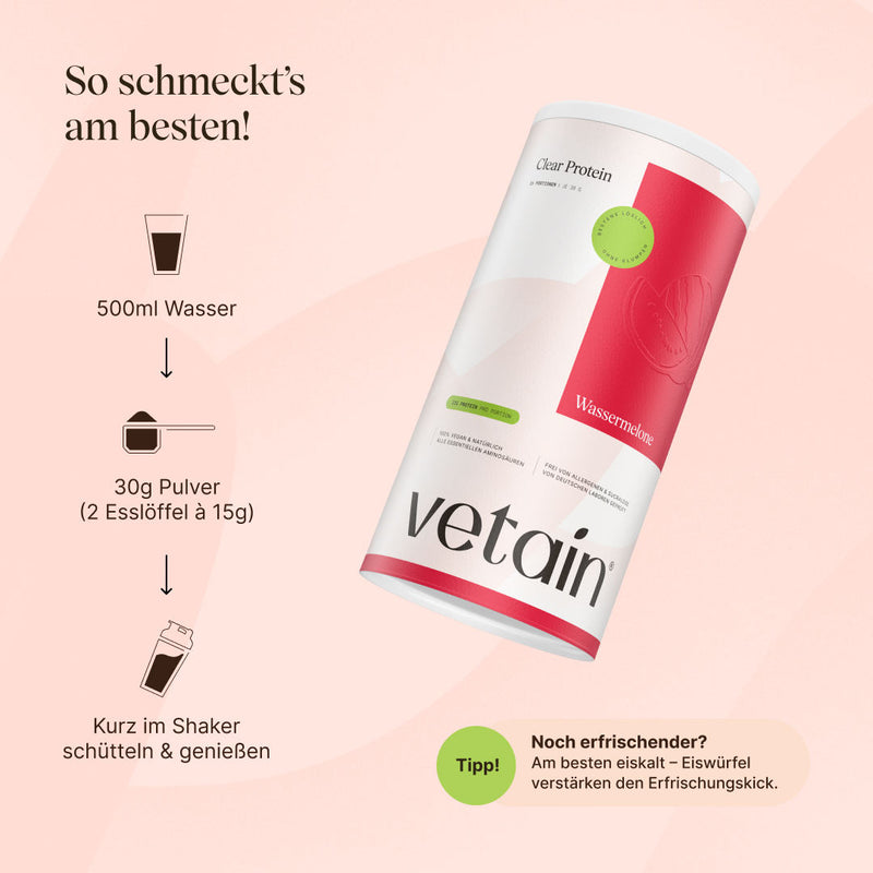 Zubereitung veganes Clear Protein Wassermelone