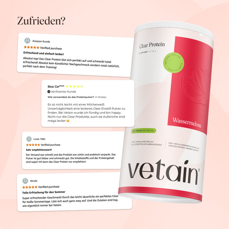 veganes Clear Protein Wassermelone: Positive Kundenbewertungen