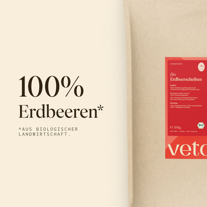 Vetain Erdbeerscheiben aus 100% Erdbeeren aus biologischer Landwirtschaft