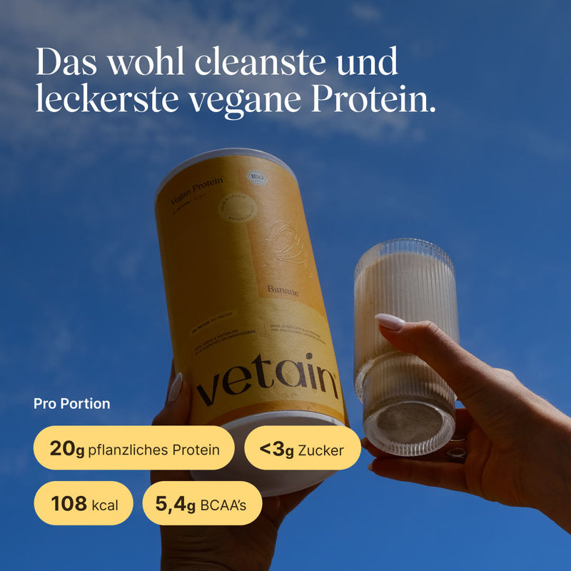 Vegan Protein Banane: Das wohl cleanste und leckerste vegane Protein, Nährwertangaben pro Portion