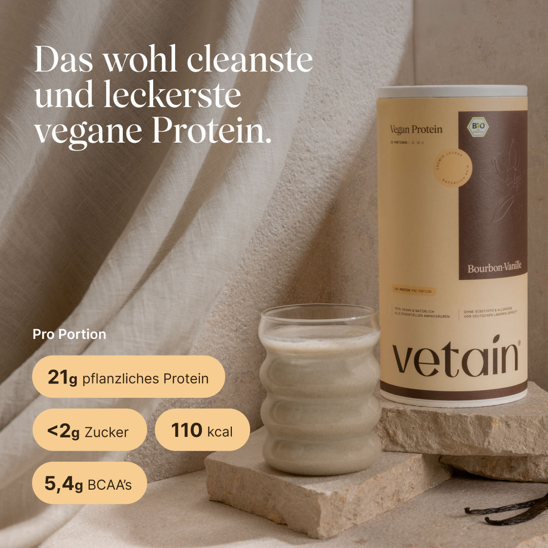Vegan Protein Vanille: Das wohl cleanste und leckerste vegane Protein. Nährwerte: Protein, Zucker, Kalorien, BCAA's
