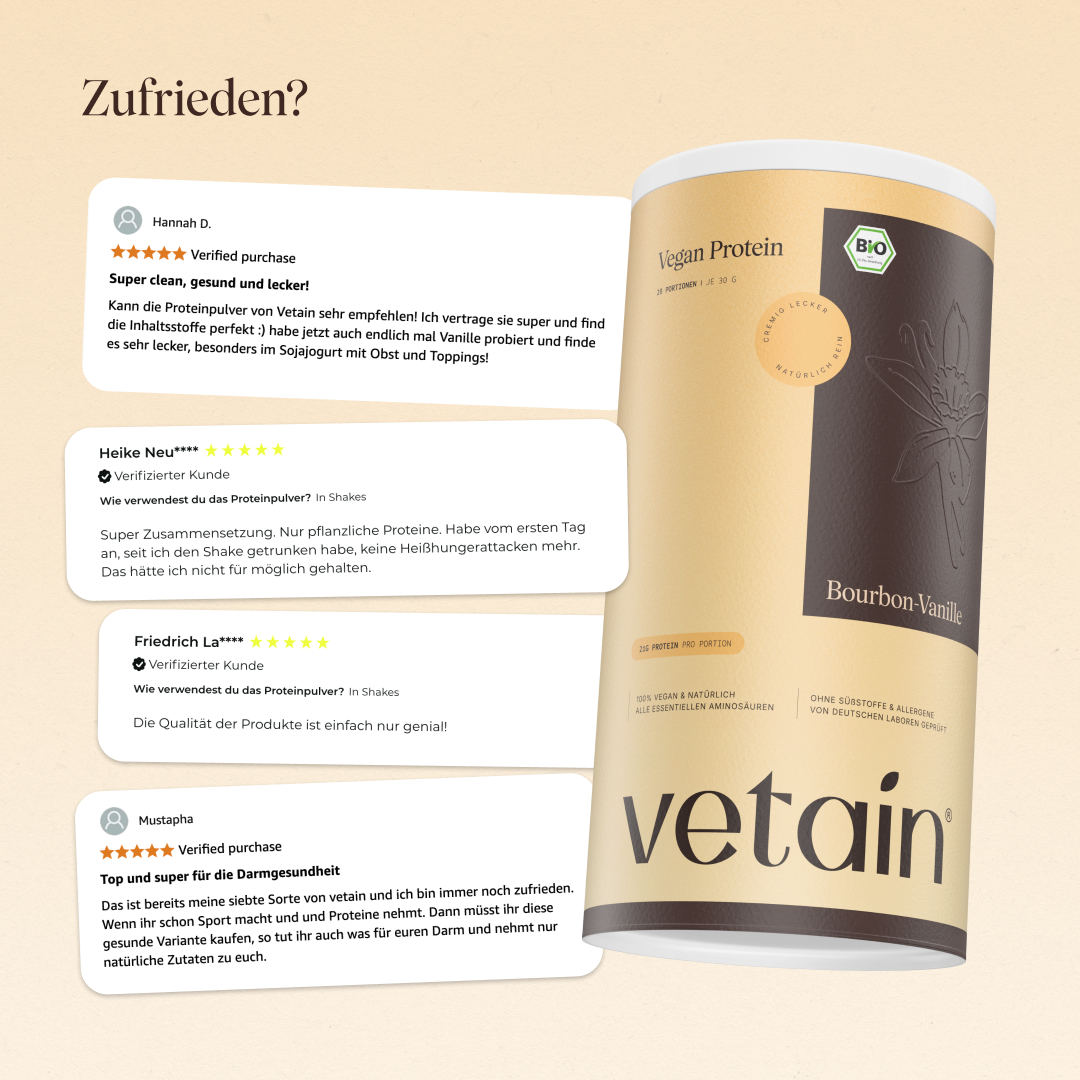 Vetain Vegan Protein Vanille: Zufrieden? Gute Kundenbewertungen