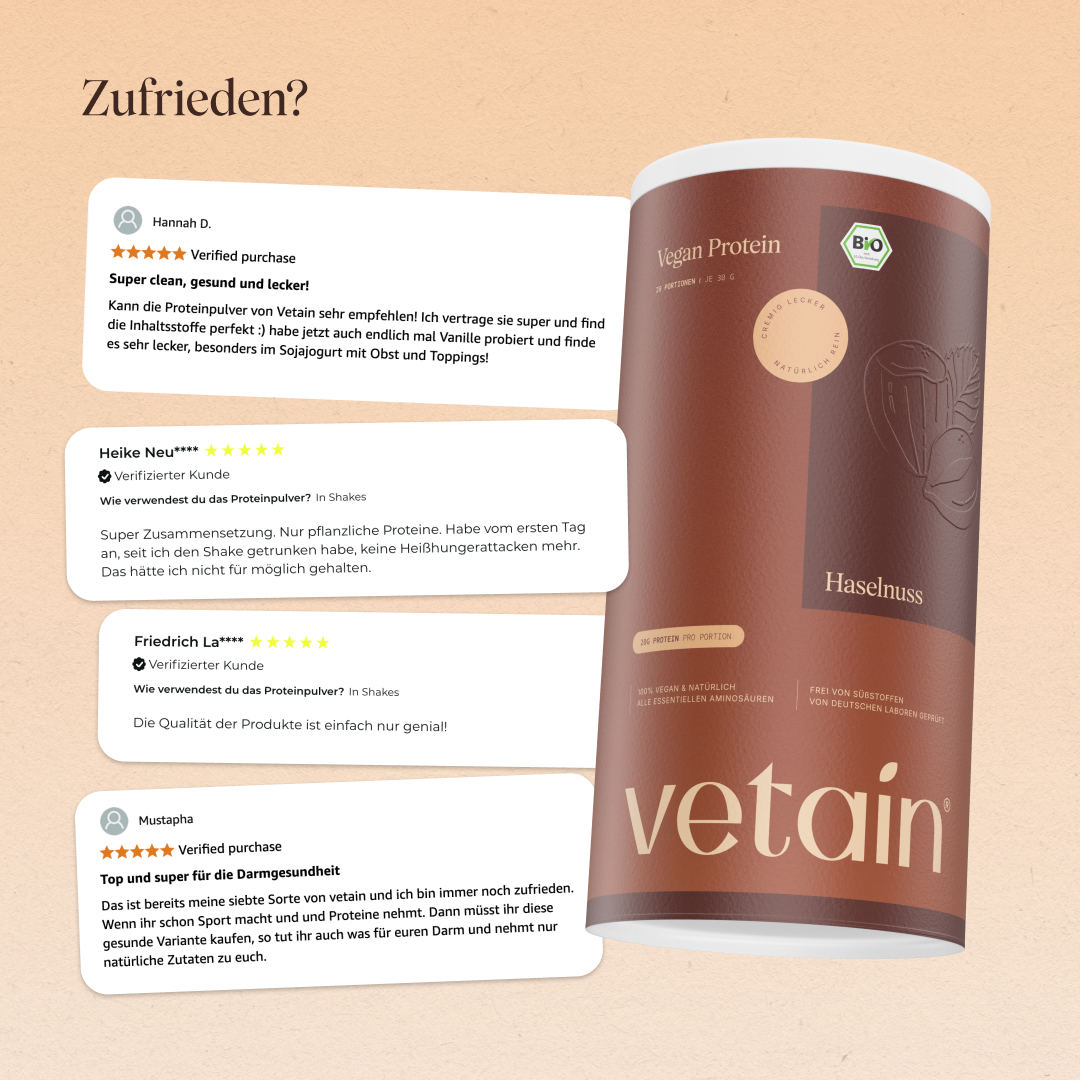 Vegan Protein Haselnuss: Positive Kundenbewertungen