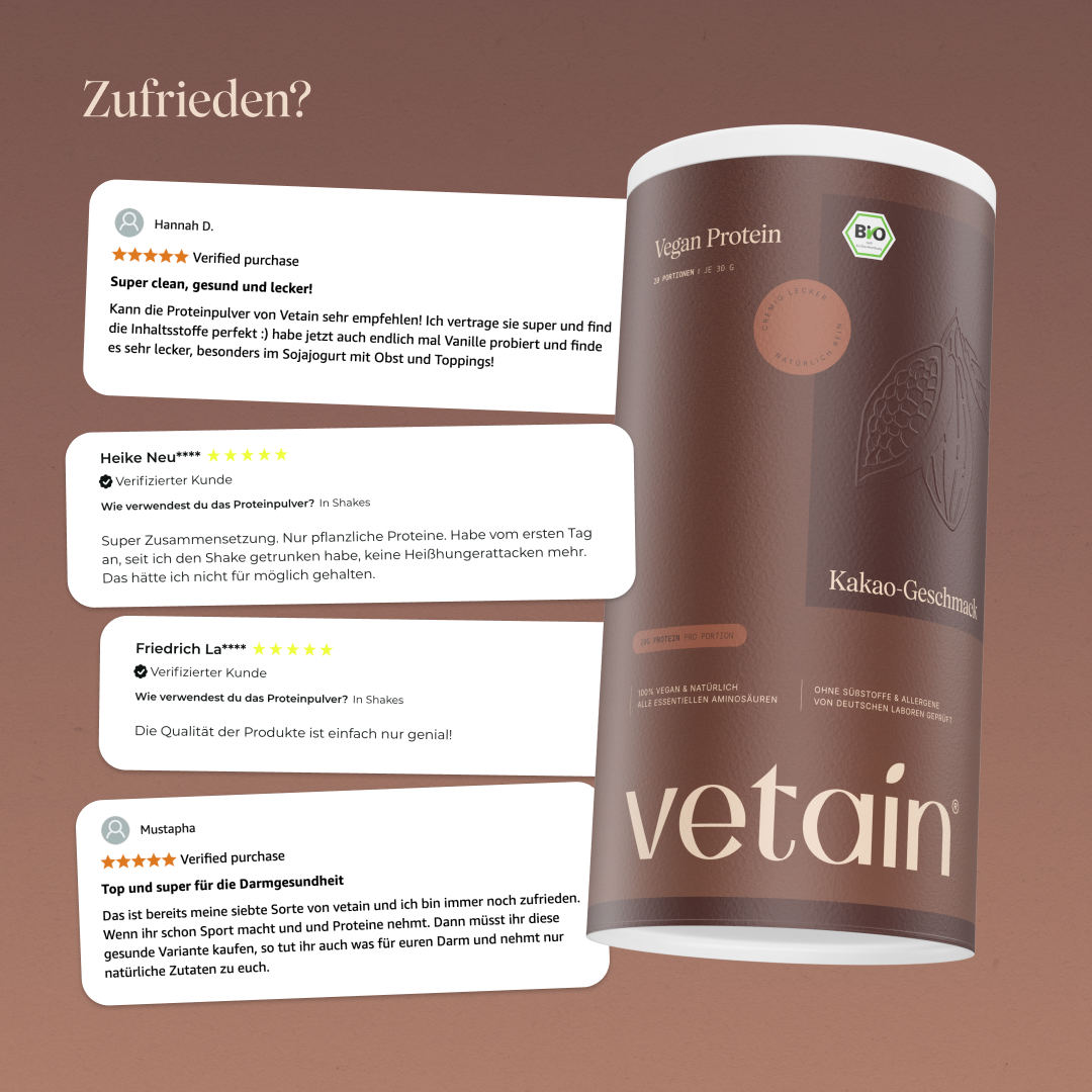 Vegan Protein Kakao: Zufrieden? Positive Kundenbewertungen