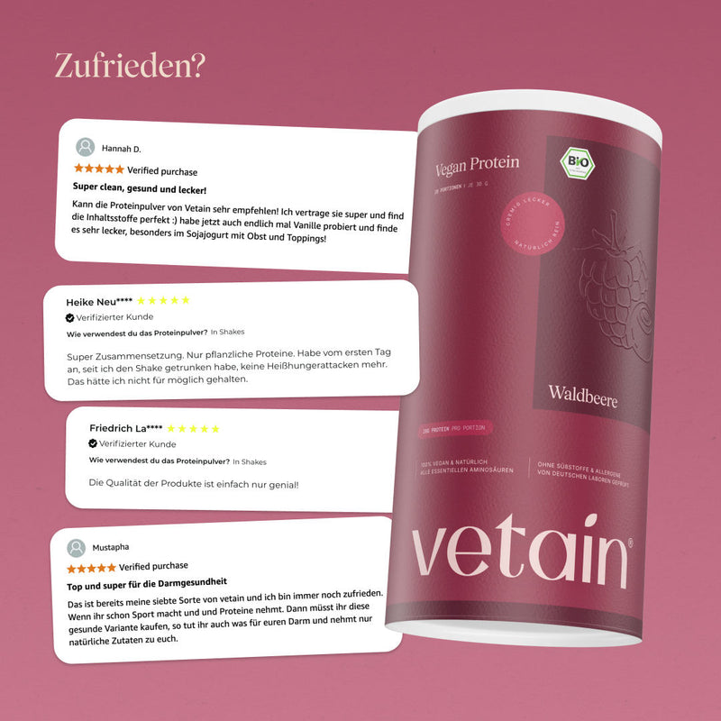 Vegan Protein Waldbeere: Positive Kundenbewertungen
