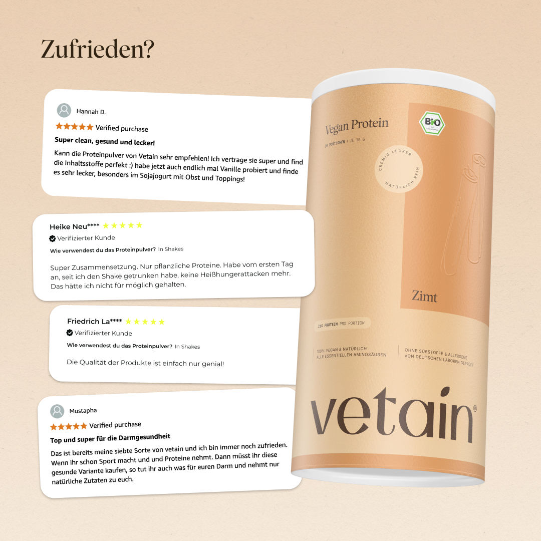 Vegan Protein Zimt: Positive Kundenbewertungen