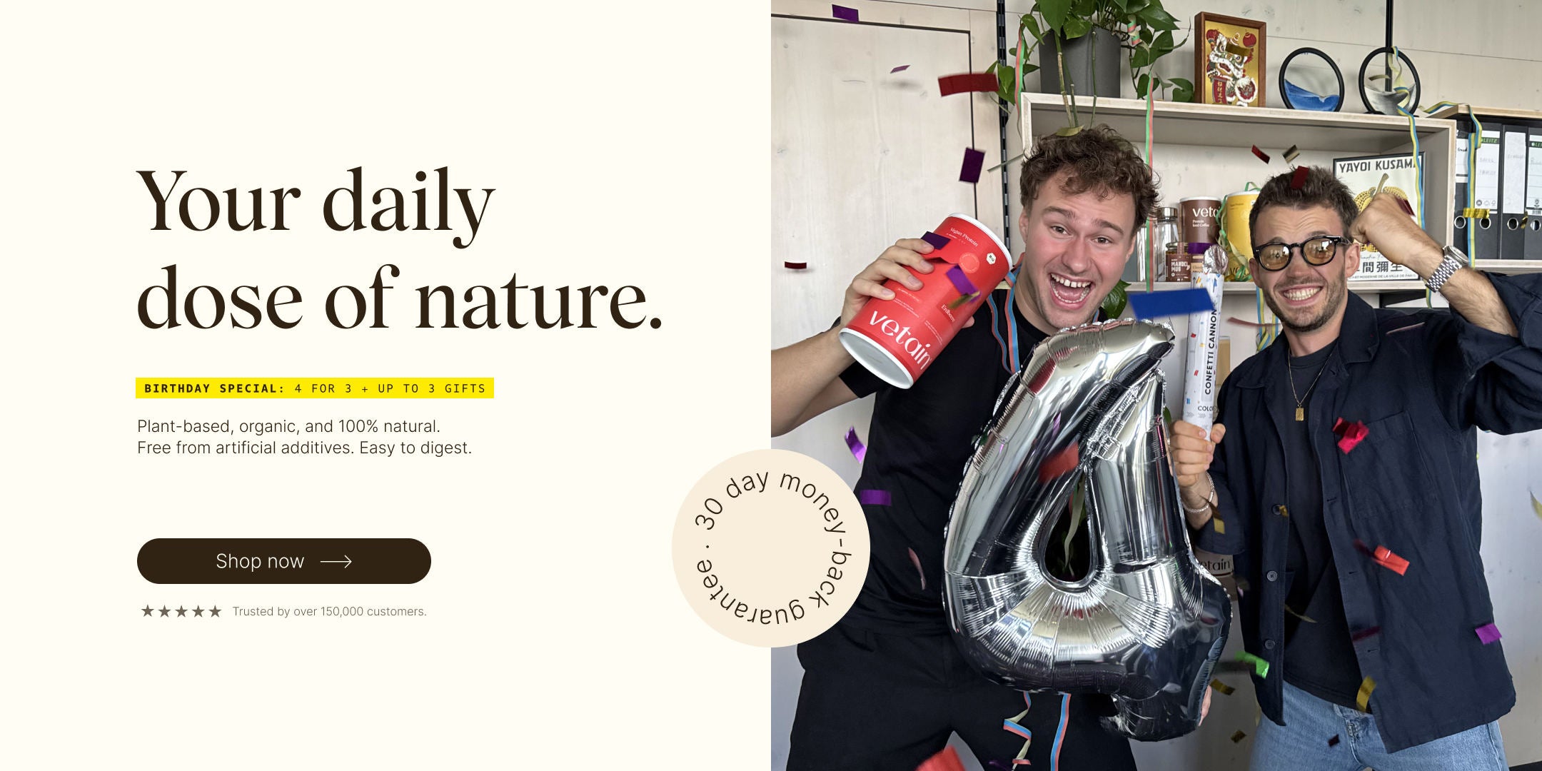Vetain Birthday Sale - vegane Proteinpulver, Proteinriegel und Supplements