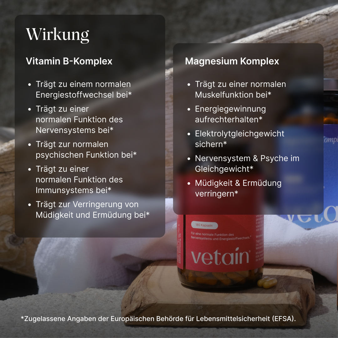 Wirkung von Vitamin B-Komplex und Magnesium Komplex