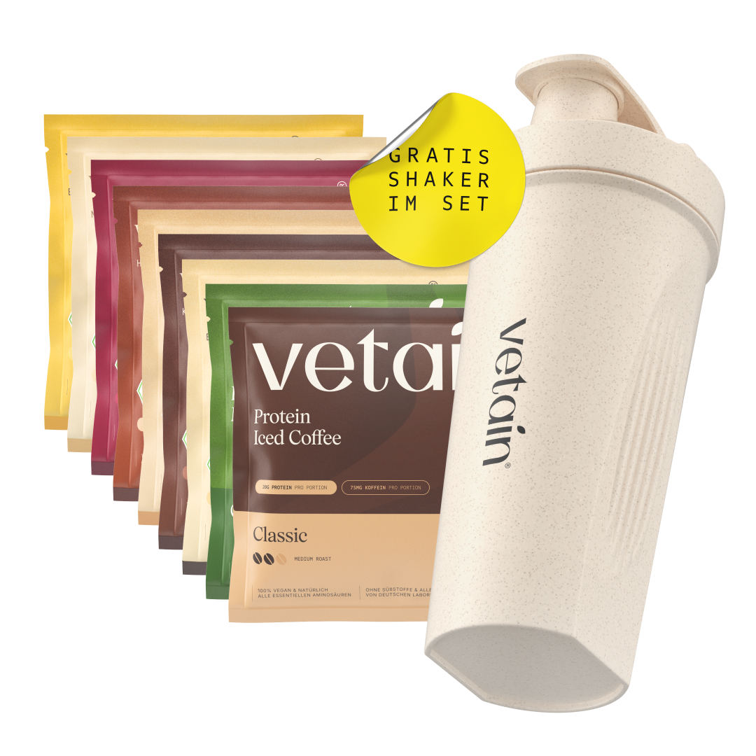 Vetain Vegan Protein Probierpaket mit Gratis Shaker