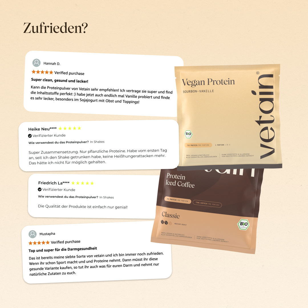 Vegan Protein Probierpaket: Positive Kundenbewertungen