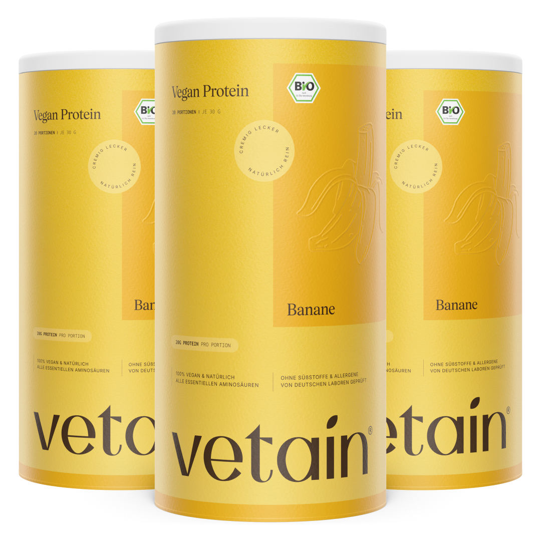 Vetain vegan Protein Banane, 3er Bundle mit 10%