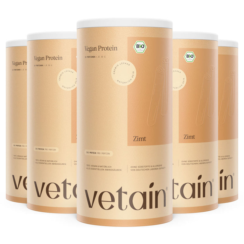 Vetain vegan Protein Zimt, 5er Bundle mit 15% Rabatt