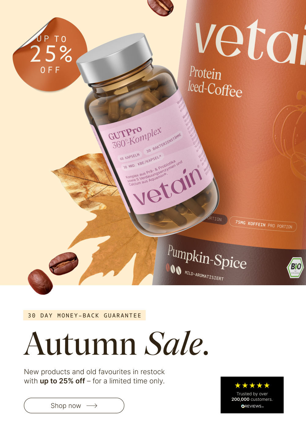 Vetain Fall Sale with up to 25% off. New products and old favorites restocked with up to 25% off—for a limited time only.
